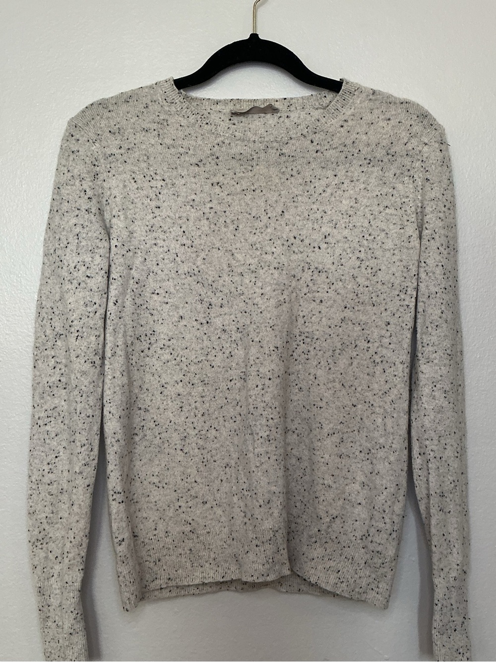 Everlane Cashmere Speckled Crewneck Sweater Grey Speckal Frost Donegal Size Sm